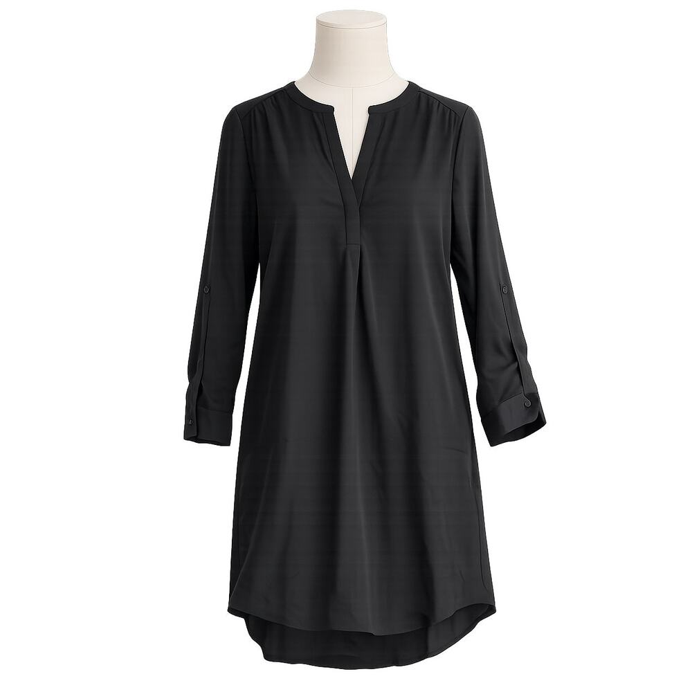 Philosophy Long Sleeve Shirt Dress – Black – Petite Medium (PM)